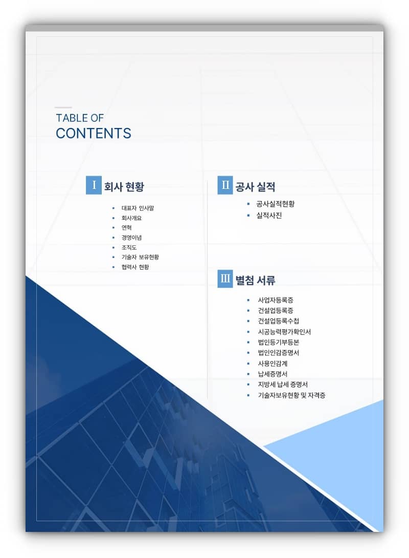 공사지명원 ppt템플릿 목차